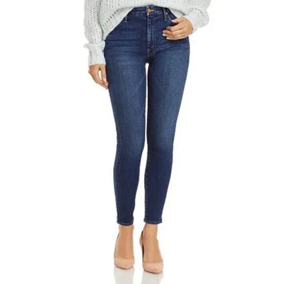 MOTHER The High Waisted Looker Crop Skinny Leg Jeans in Hot Rod Size 24 - Picture 1 of 16